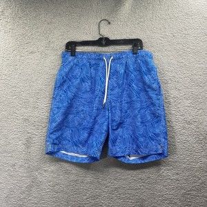 Lands End Tropical Palm Leaves Board Shorts Medium Men Swim Shorts 32-34